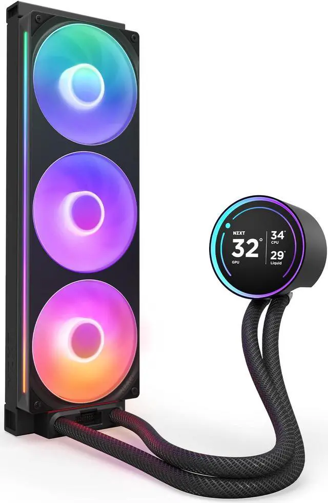 Alt view image 8 of 8 - KRAKEN ELITE RGB 360 BLACK AIO LIQUID COOLER WITH IPS LCD & STATIC PRESSURE FANS Intel Socket LGA 1851, 1700 & 1200/115X AMD Socket AM5, AM4