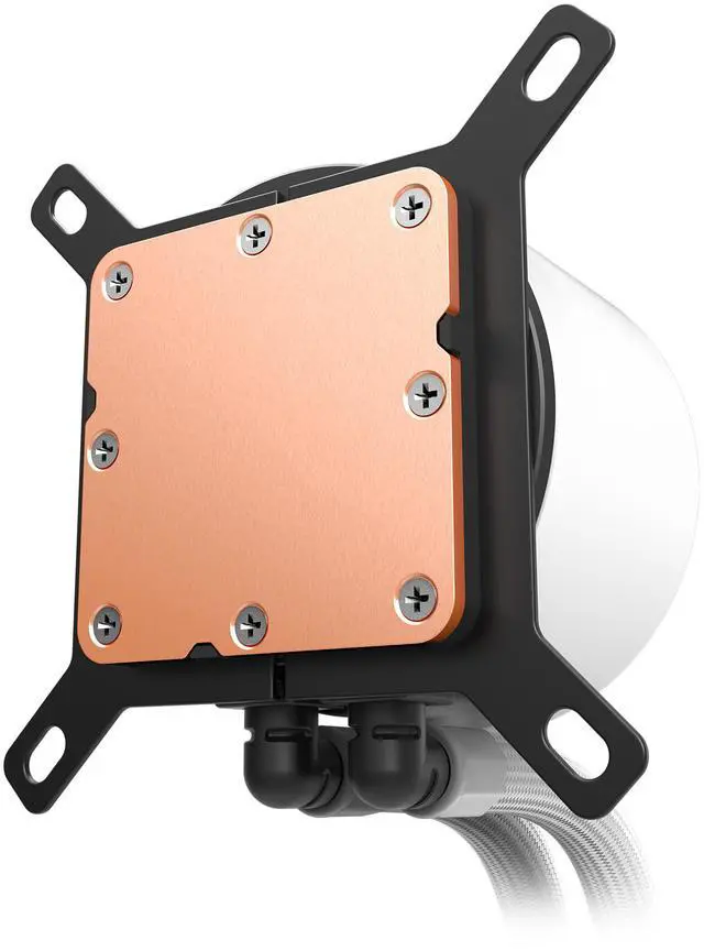 Alt view image 3 of 8 - NZXT KRAKEN PLUS RGB 240 MM WHITE AIO LIQUID COOLER WITH 1.54" LCD & RGB CORE SINGLE FRAME FAN