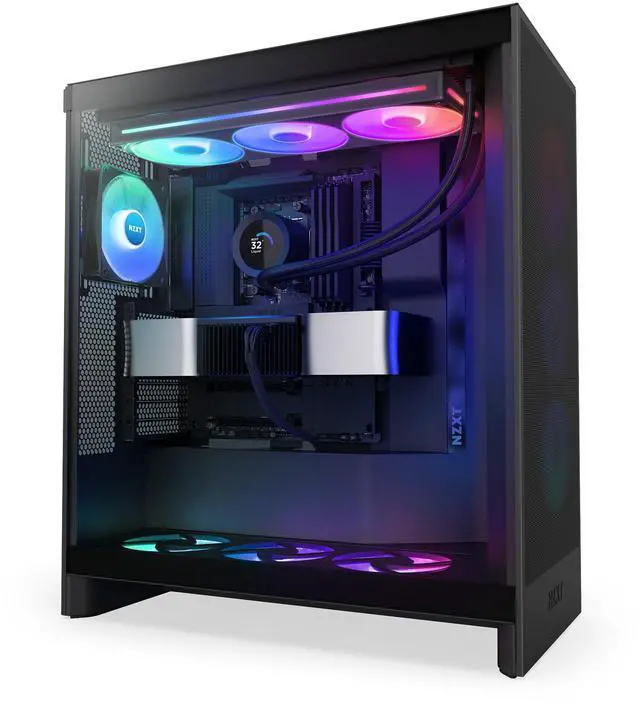 Alt view image 6 of 8 - NZXT KRAKEN PLUS RGB 360 MM BLACK AIO LIQUID COOLER WITH 1.54" LCD & RGB CORE SINGLE FRAME FAN
