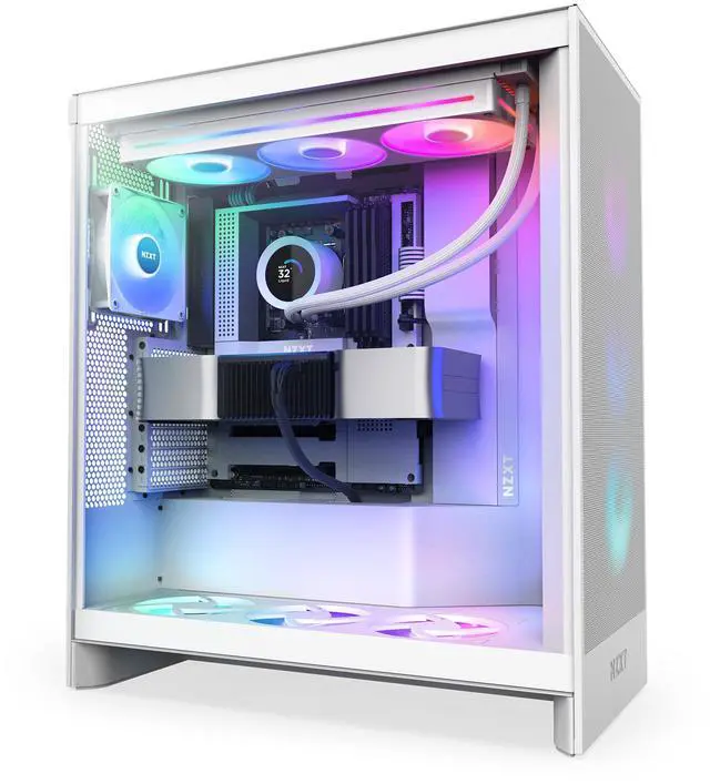 Alt view image 6 of 8 - NZXT KRAKEN PLUS RGB 360 MM WHITE AIO LIQUID COOLER WITH 1.54" LCD & RGB CORE SINGLE FRAME FAN