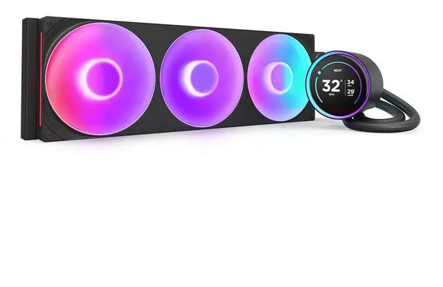 Main image of NZXT KRAKEN ELITE RGB 420MM BLACK AIO LIQUID COOLER WITH IPS LCD & RGB CORE SINGLE-FRAME FAN