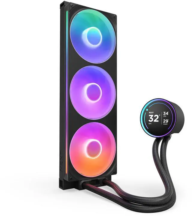Alt view image 3 of 4 - NZXT KRAKEN ELITE RGB 420MM BLACK AIO LIQUID COOLER WITH IPS LCD & RGB CORE SINGLE-FRAME FAN