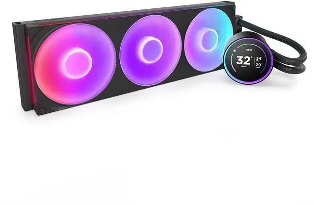 Alt view image 4 of 4 - NZXT KRAKEN ELITE RGB 420MM BLACK AIO LIQUID COOLER WITH IPS LCD & RGB CORE SINGLE-FRAME FAN