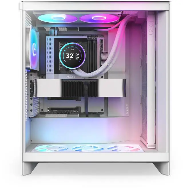 Alt view image 2 of 4 - NZXT KRAKEN ELITE RGB 420MM WHITE AIO LIQUID COOLER WITH IPS LCD & RGB CORE SINGLE-FRAME FAN