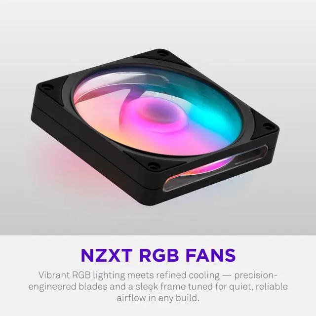 Alt view image 5 of 8 - NZXT F120 RGB Black 120mm PWM Addressable RGB Case Fan
