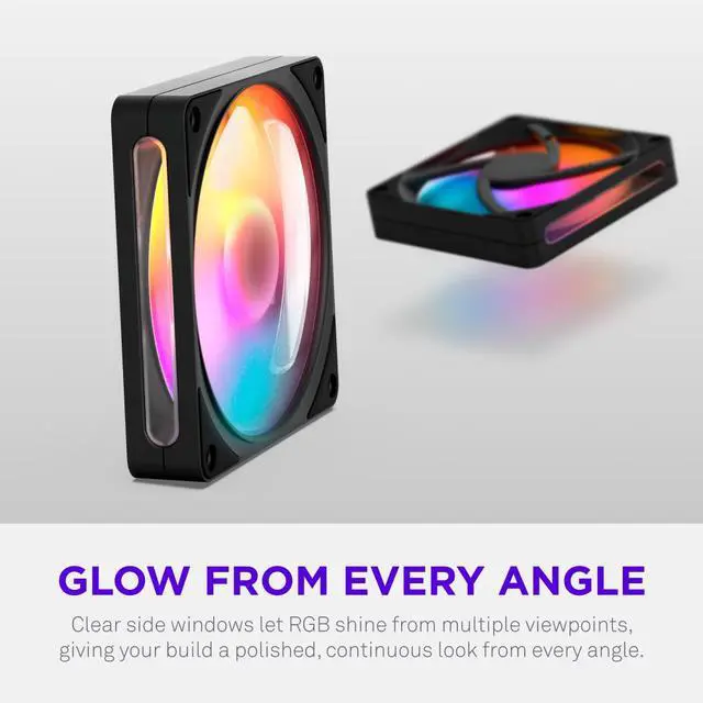 Alt view image 6 of 8 - NZXT F120 RGB Black 120mm PWM Addressable RGB Case Fan