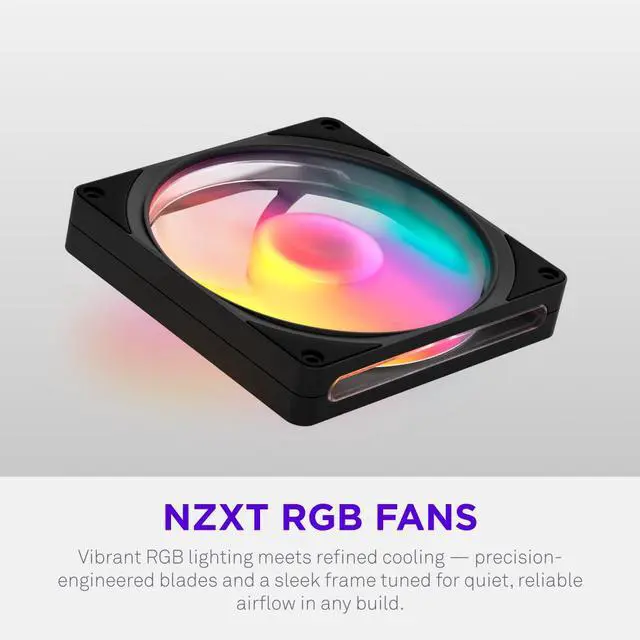 Alt view image 4 of 8 - NZXT F140 RGB Black 140mm PWM Addressable RGB Case Fan