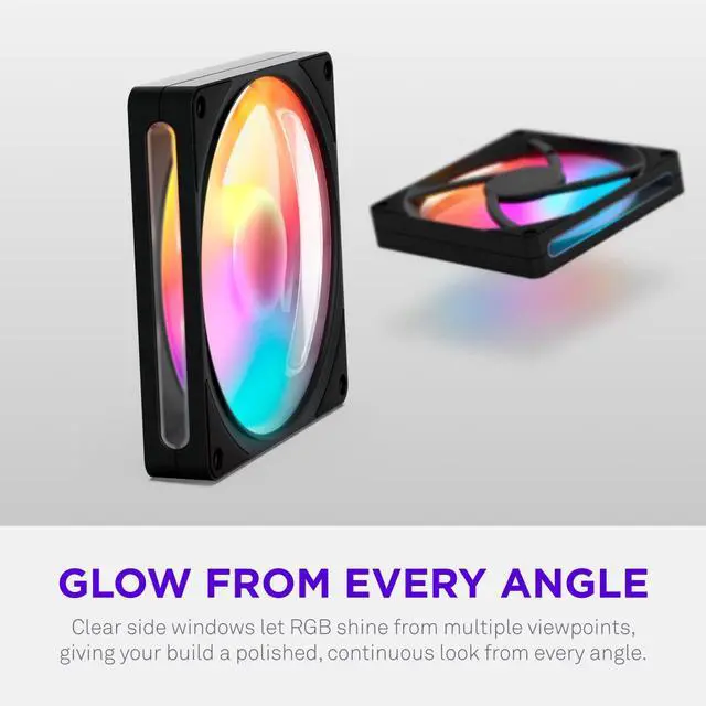 Alt view image 5 of 8 - NZXT F140 RGB Black 140mm PWM Addressable RGB Case Fan