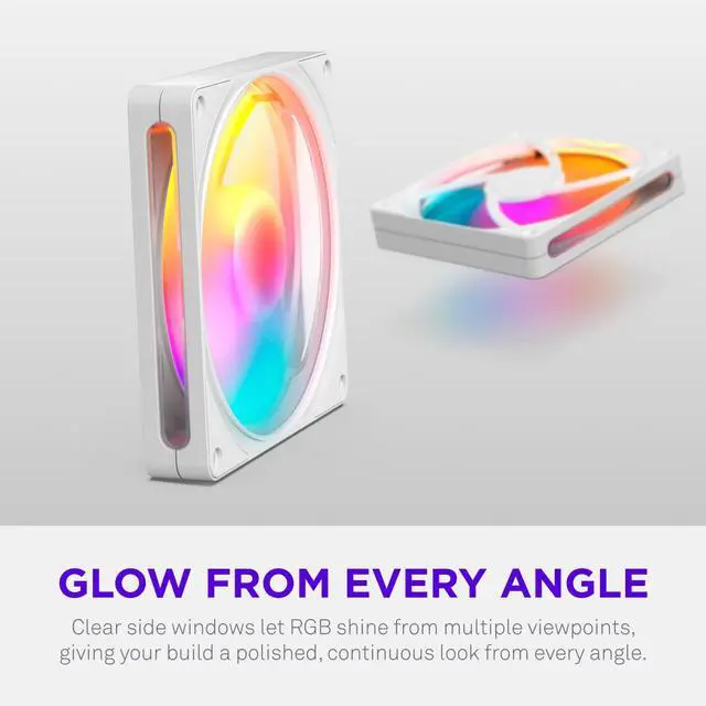 Alt view image 6 of 8 - NZXT F140 RGB White 140mm PWM Addressable RGB Case Fan