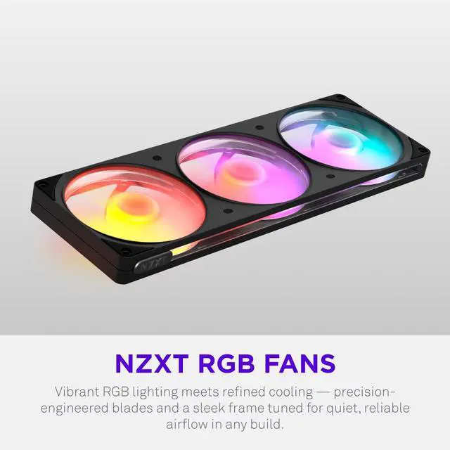 Alt view image 5 of 9 - NZXT F360 RGB Black 360mm PWM Single-Frame Addressable RGB Fan