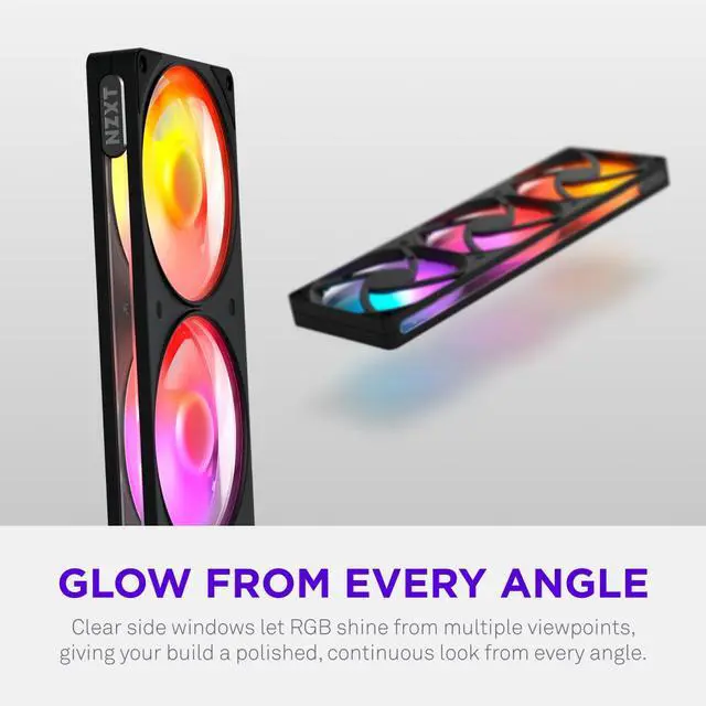 Alt view image 6 of 9 - NZXT F360 RGB Black 360mm PWM Single-Frame Addressable RGB Fan