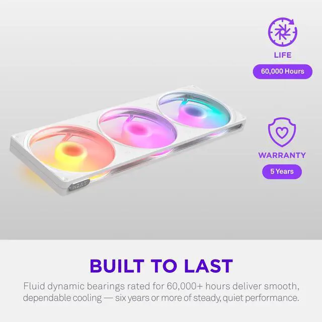 Alt view image 4 of 9 - NZXT F420 RGB White 420mm PWM Single-Frame Addressable RGB Fan