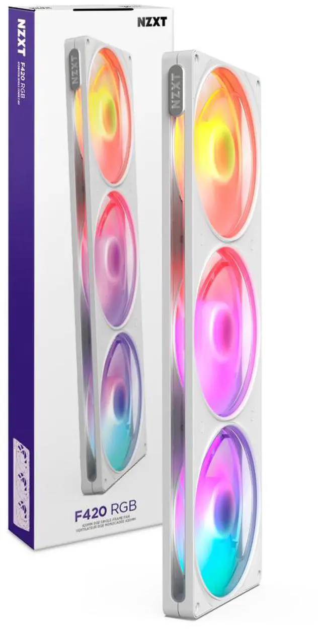 Alt view image 2 of 9 - NZXT F420 RGB White 420mm PWM Single-Frame Addressable RGB Fan