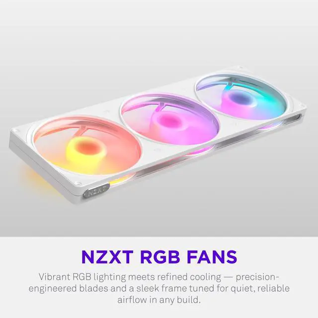 Alt view image 5 of 9 - NZXT F420 RGB White 420mm PWM Single-Frame Addressable RGB Fan