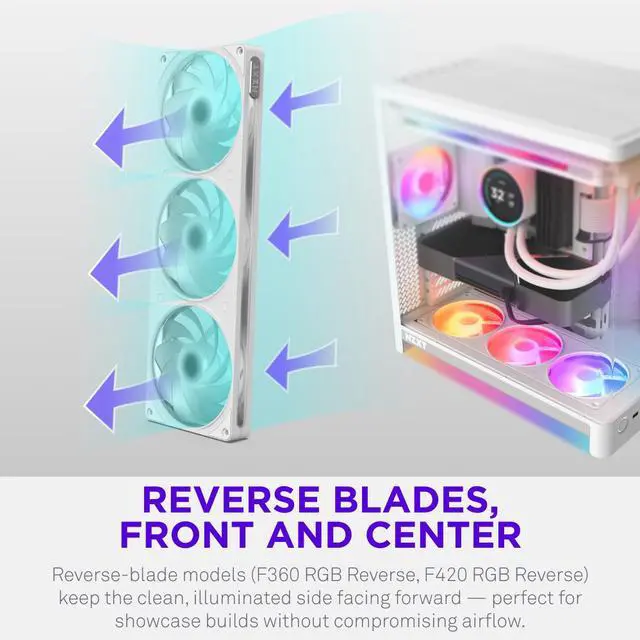 Alt view image 5 of 10 - NZXT F360 RGB Reverse RF-R236R-WF 360mm RGB LED 35-146-186