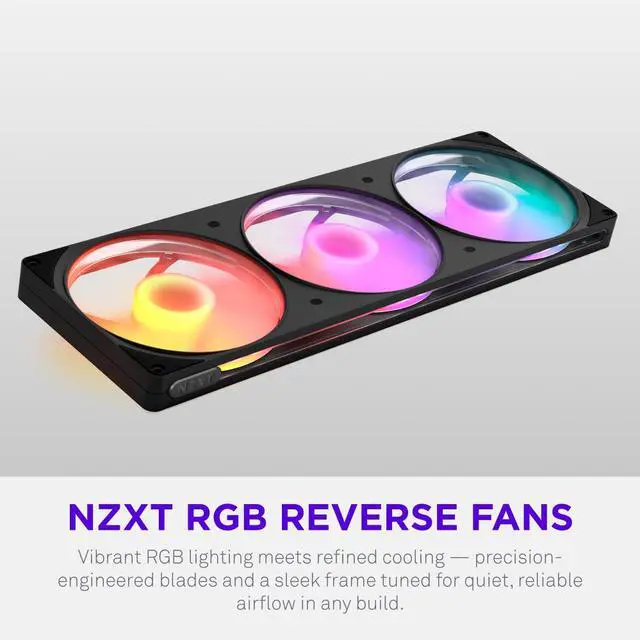 Alt view image 6 of 10 - NZXT F420 RGB Reverse Black 420mm PWM Single-Frame Reverse-Blade RGB Fan