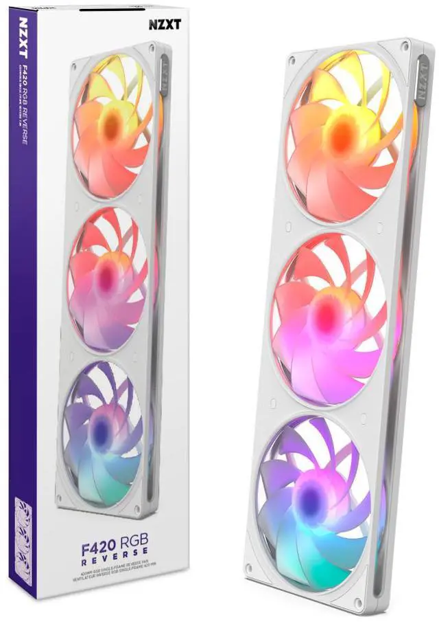 Alt view image 2 of 10 - NZXT F420 RGB Reverse RF-R242R-WF 140mm RGB LED 35-146-188