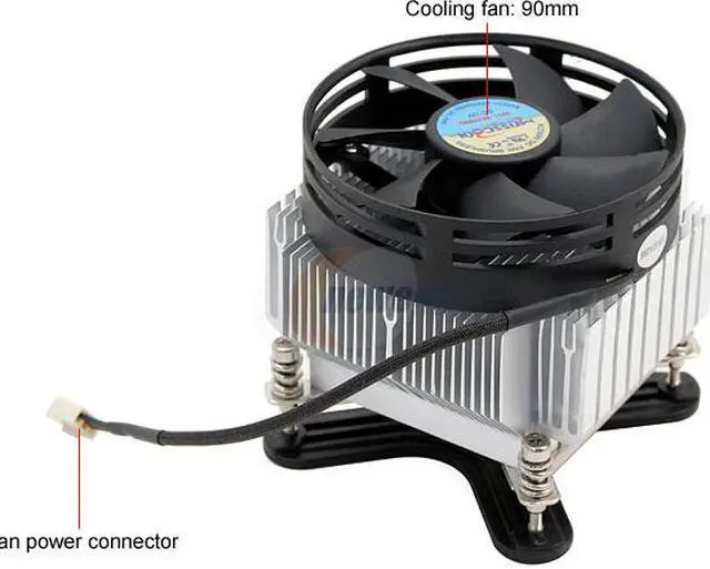 Alt view image 2 of 5 - MASSCOOL 8W0141B1M3G 90mm Ball CPU Cooler