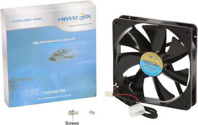Alt view image 4 of 4 - Masscool FD14025B1L3/4  140mm Ball bearing Case Fan w/ 3 Pins and 4 Pins Connectors
