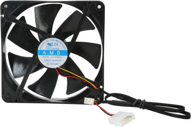 Alt view image 4 of 5 - Masscool FD14025S1L3/4 140mm Sleeve bearing Case Fan w/ 3 Pins and 4 Pins Connectors