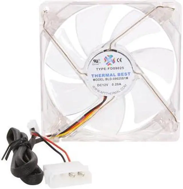 Alt view image 4 of 5 - MASSCOOL BLD-09025S1M 92mm Blue LED Case Fan