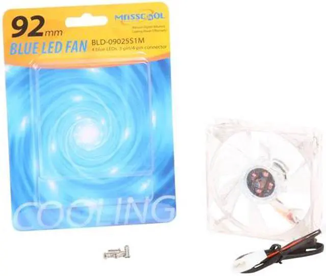 Alt view image 5 of 5 - MASSCOOL BLD-09025S1M 92mm Blue LED Case Fan