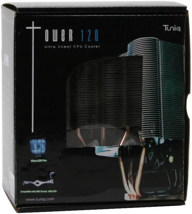 Alt view image 7 of 7 - Tuniq Tower 120 Universal CPU Cooler 120mm LED Cooling Fan and Fan Controller/Heatsink