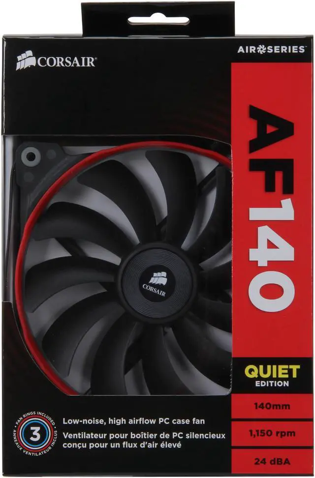 Alt view image 6 of 6 - Corsair Air Series AF140 140mm Quiet Edition High Airflow Case Fan Single Pack(CO-9050009-WW)
