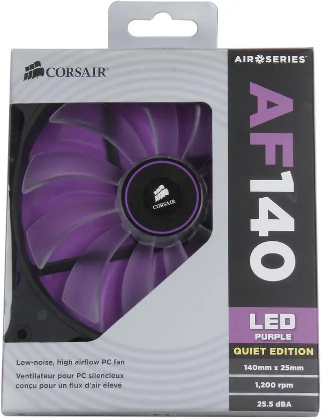 Alt view image 5 of 5 - Corsair Air Series AF140 140mm Purple LED Quiet Edition High Airflow Fan (CO-9050017-PLED)
