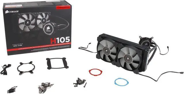 Alt view image 6 of 5 - CORSAIR Hydro Series H105 Extreme Performance 240mm Liquid CPU Cooler, CW-9060016-WW