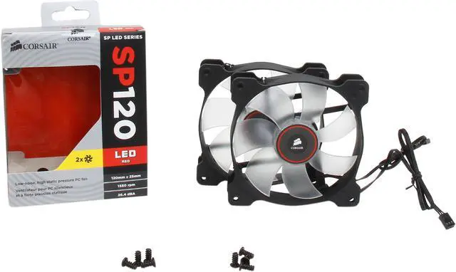 Alt view image 5 of 5 - Corsair CO-9050029-WW Air Series SP120 120mm Red LED High Static Pressure Case Fan - Twin Pack