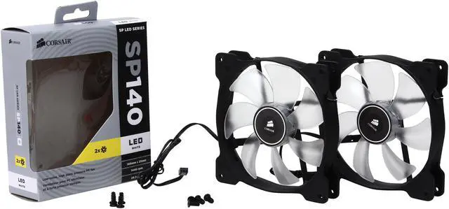 Alt view image 5 of 5 - Corsair CO-9050035-WW Air Series SP140 140mm White LED High Static Pressure Case Fan - Twin Pack