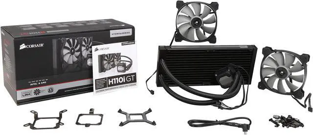 Alt view image 10 of 10 - Corsair Hydro Series H110i GT High Performance Water / Liquid CPU Cooler