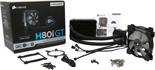 Alt view image 10 of 9 - Corsair Hydro Series H80i GT High Performance Water / Liquid CPU Cooler. 120mm