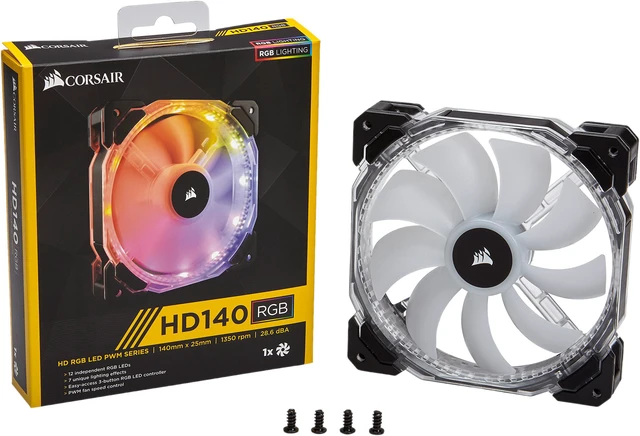 Alt view image 6 of 6 - Corsair HD140 RGB LED High Performance 140mm PWM Fan (CO-9050068-WW)