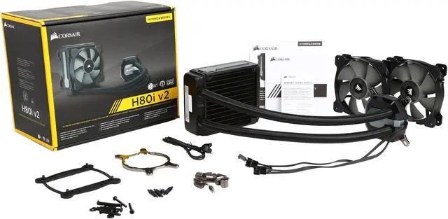 Alt view image 10 of 9 - Corsair Hydro Series H80i V2  Water / Liquid CPU Cooler. 120mm CW-9060024-WW