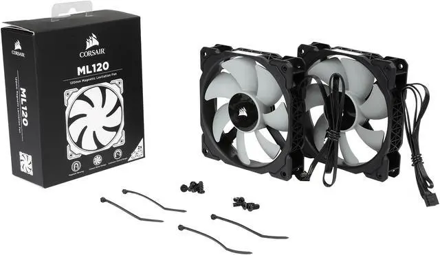 Alt view image 5 of 5 - Corsair CO-9050039-WW ML120, 120mm Premium Magnetic Levitation PWM Fan (2-Pack)