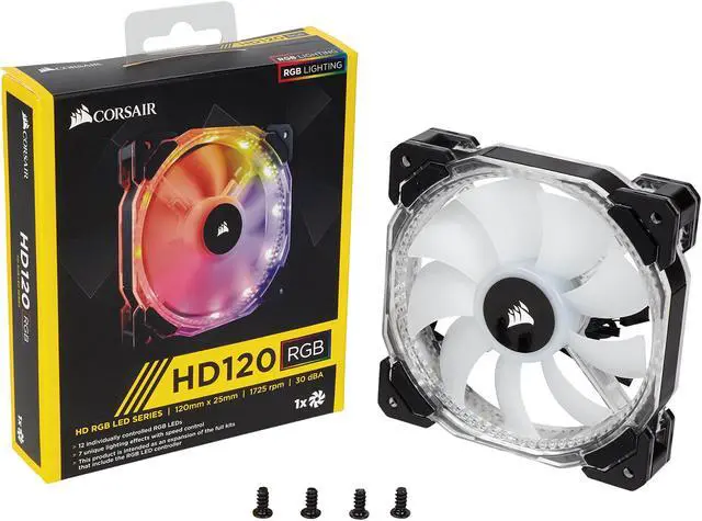 Alt view image 5 of 5 - Corsair HD Series, HD120 RGB LED, 120mm High Performance Individually Addressable RGB LED PWM Case Fan (CO-9050065-WW)