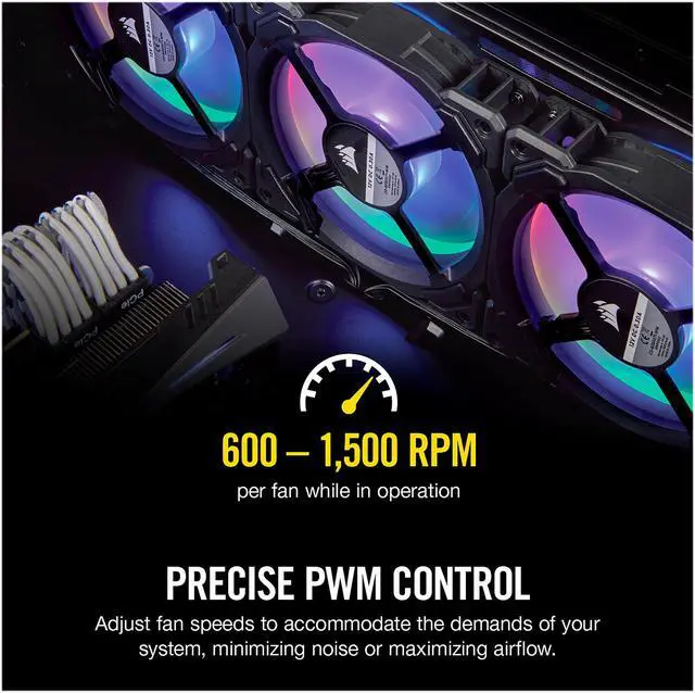 Alt view image 5 of 14 - Corsair LL Series CO-9050074-WW LL140 RGB, 140mm Dual Light Loop RGB LED PWM Fan, 2 Fan Pack with Lighting Node PRO