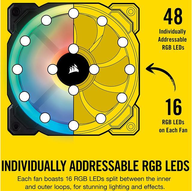 Alt view image 4 of 20 - Corsair LL Series CO-9050072-WW LL120 RGB, 120mm Dual Light Loop RGB LED PWM Fan, 3 Fan Pack with Lighting Node PRO