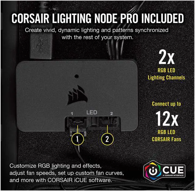 Alt view image 5 of 20 - Corsair LL Series CO-9050072-WW LL120 RGB, 120mm Dual Light Loop RGB LED PWM Fan, 3 Fan Pack with Lighting Node PRO