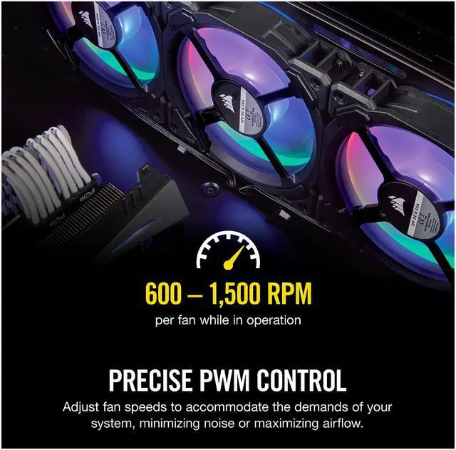 Alt view image 6 of 20 - Corsair LL Series CO-9050072-WW LL120 RGB, 120mm Dual Light Loop RGB LED PWM Fan, 3 Fan Pack with Lighting Node PRO