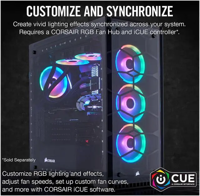Alt view image 4 of 17 - Corsair LL Series CO-9050073-WW LL140 RGB, 140mm Dual Light Loop RGB LED PWM Fan, Single Pack