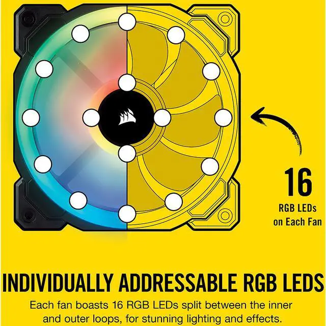 Alt view image 3 of 12 - Corsair LL Series CO-9050071-WW LL120 RGB, 120mm Dual Light Loop RGB LED PWM Fan, Single Pack