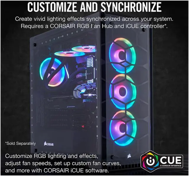 Alt view image 4 of 12 - Corsair LL Series CO-9050071-WW LL120 RGB, 120mm Dual Light Loop RGB LED PWM Fan, Single Pack