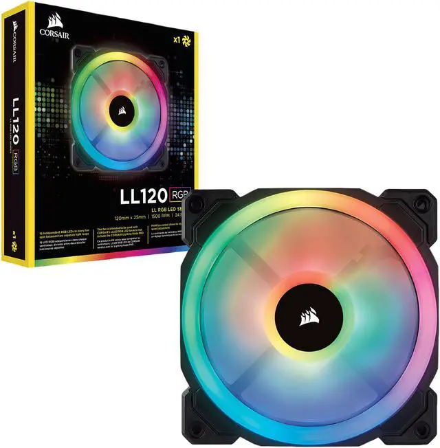 Alt view image 7 of 12 - Corsair LL Series CO-9050071-WW LL120 RGB, 120mm Dual Light Loop RGB LED PWM Fan, Single Pack