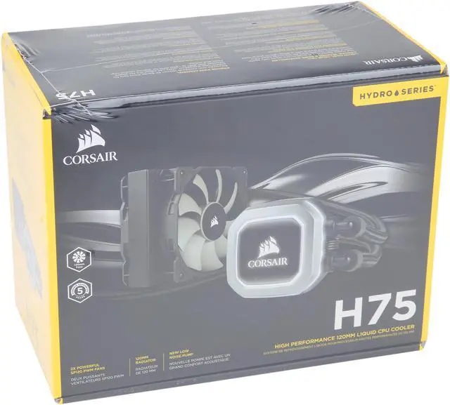 Alt view image 6 of 6 - CORSAIR Hydro Series H75 2018 CW-9060035-WW, 120mm Radiator, 2 SP120 PWM Fans, High Performance Liquid CPU Cooler