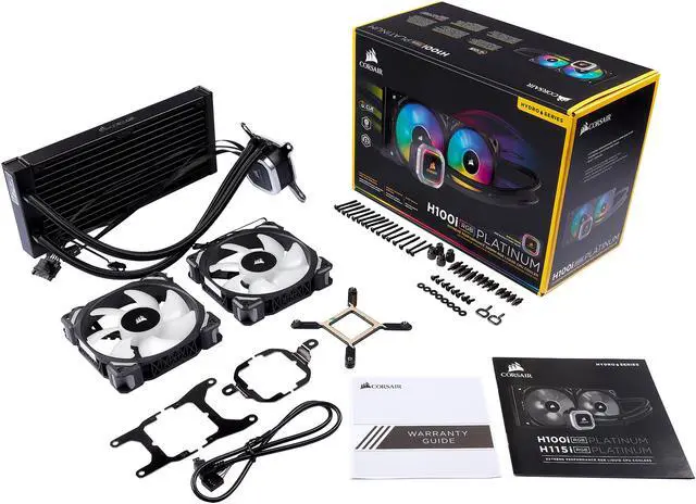 Alt view image 7 of 7 - CORSAIR Hydro Series, H100i RGB PLATINUM, 240mm, 2 x ML PRO 120mm RGB PWM Fans, RGB Lighting & Fan Control w/ Software, Liquid CPU Cooler, CW-9060039-WW, Support Intel 1200/ 2066, AMD AM4/ TR4