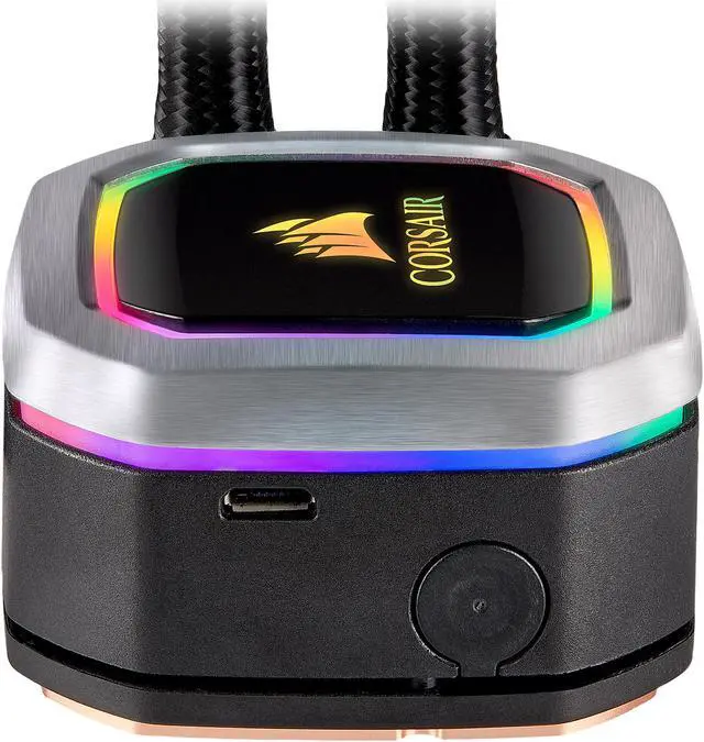 Alt view image 3 of 7 - CORSAIR Hydro Series, H100i RGB PLATINUM, 240mm, 2 x ML PRO 120mm RGB PWM Fans, RGB Lighting & Fan Control w/ Software, Liquid CPU Cooler, CW-9060039-WW, Support Intel 1200/ 2066, AMD AM4/ TR4