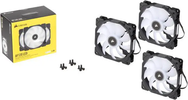 Alt view image 5 of 5 - Corsair AF Series AF120 LED (2018) CO-9050082-WW White LED Case Fan, 3-Pack.